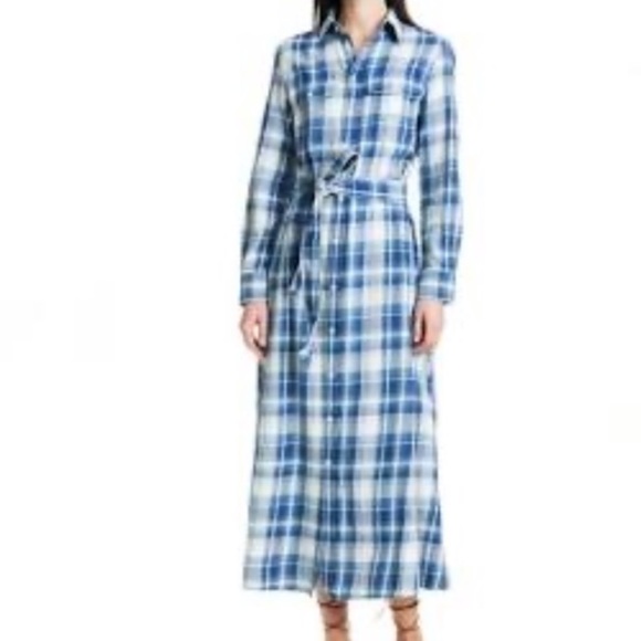Ralph Lauren Polo Plaid Cotton Maxi Shirtdress - Picture 1 of 9